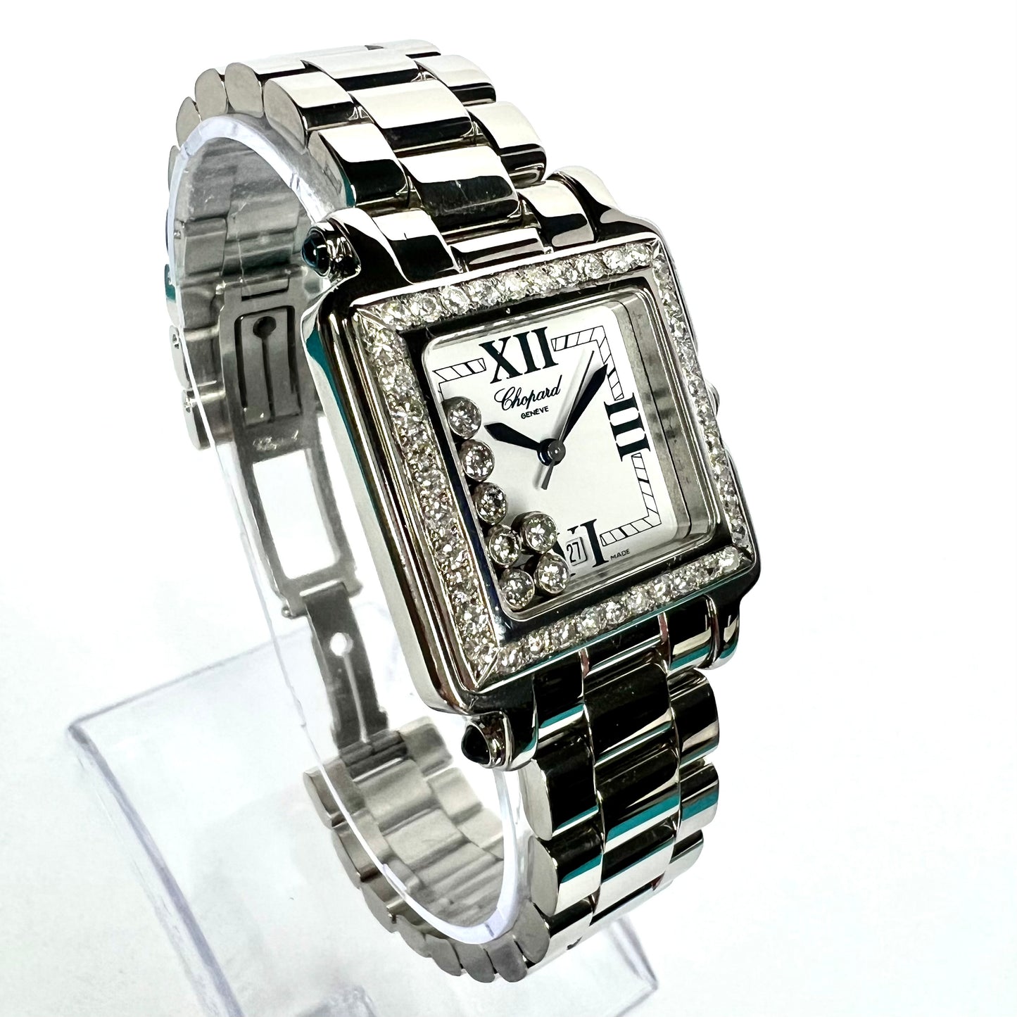 CHOPARD HAPPY SPORT Quartz 27mm 7 Floating 2TCW Diamonds Watch