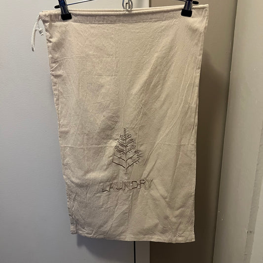 FOUR SEASONS Hotel Cream Natural Canvas Drawstring Laundry Bag 26.25x16 inches