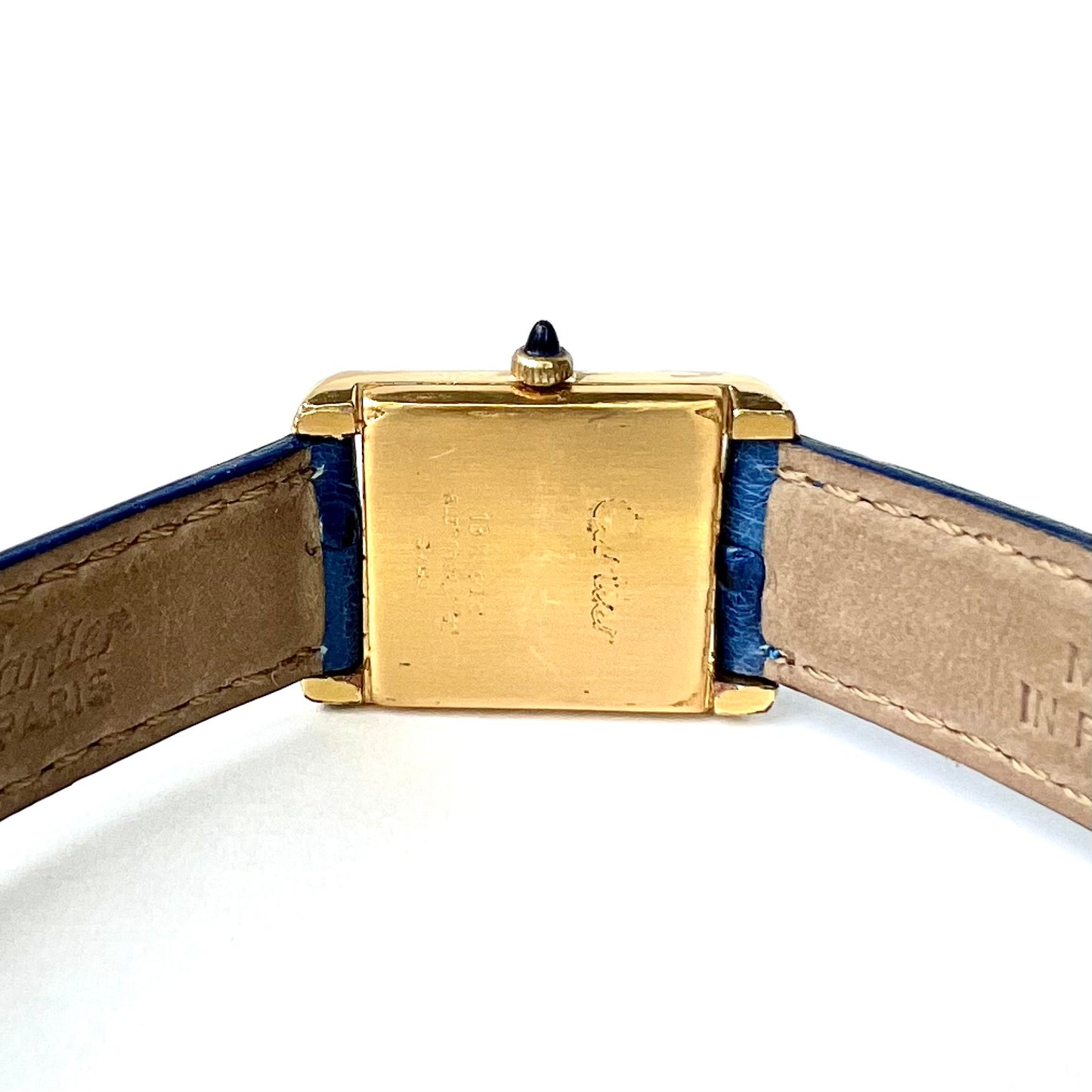 CARTIER TANK Hand Winding 21mm GP Silver 0.67TCW Diamond Watch