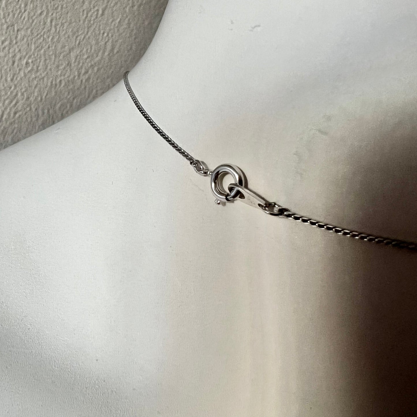 Nickel Silver Necklace with Multi Color Mother of Pearl Dolphin Pendant