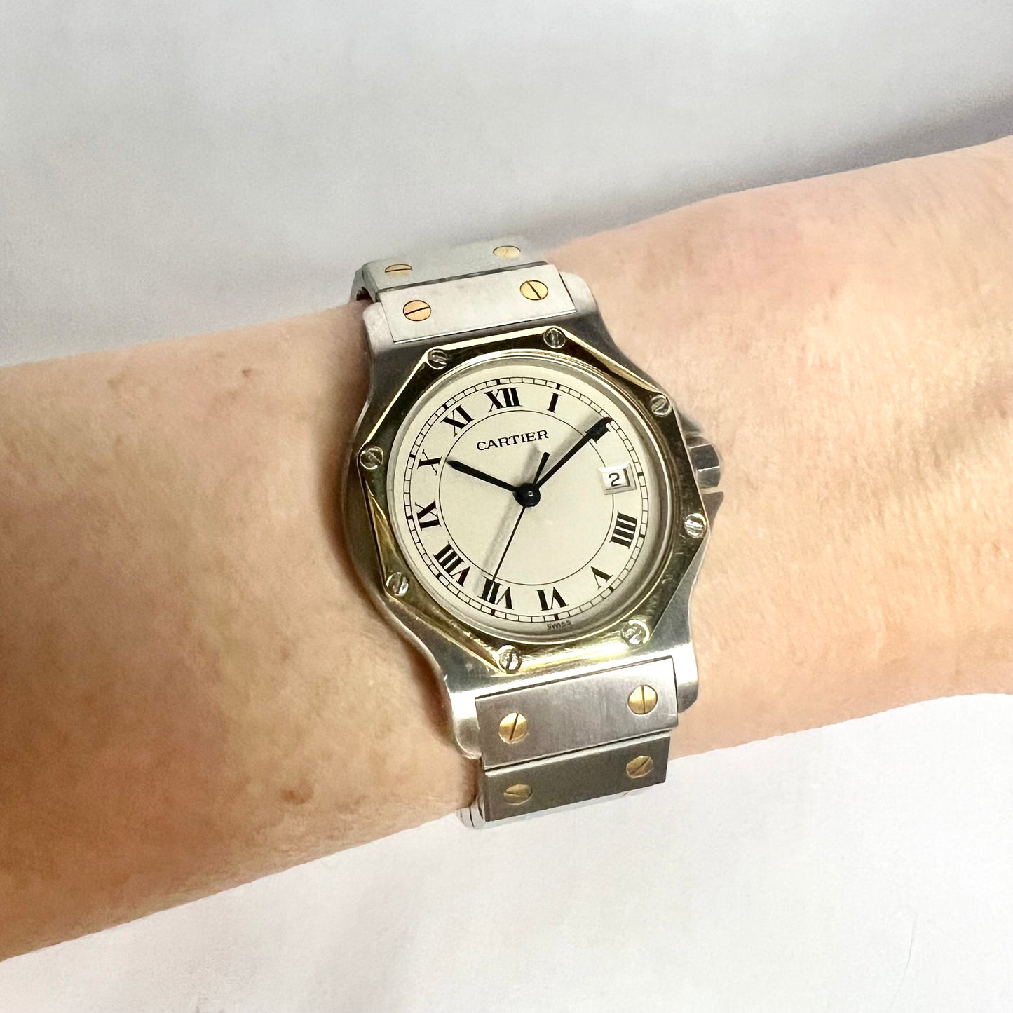 CARTIER SANTOS OCTAGON 31mm Quartz 2 Tone Watch