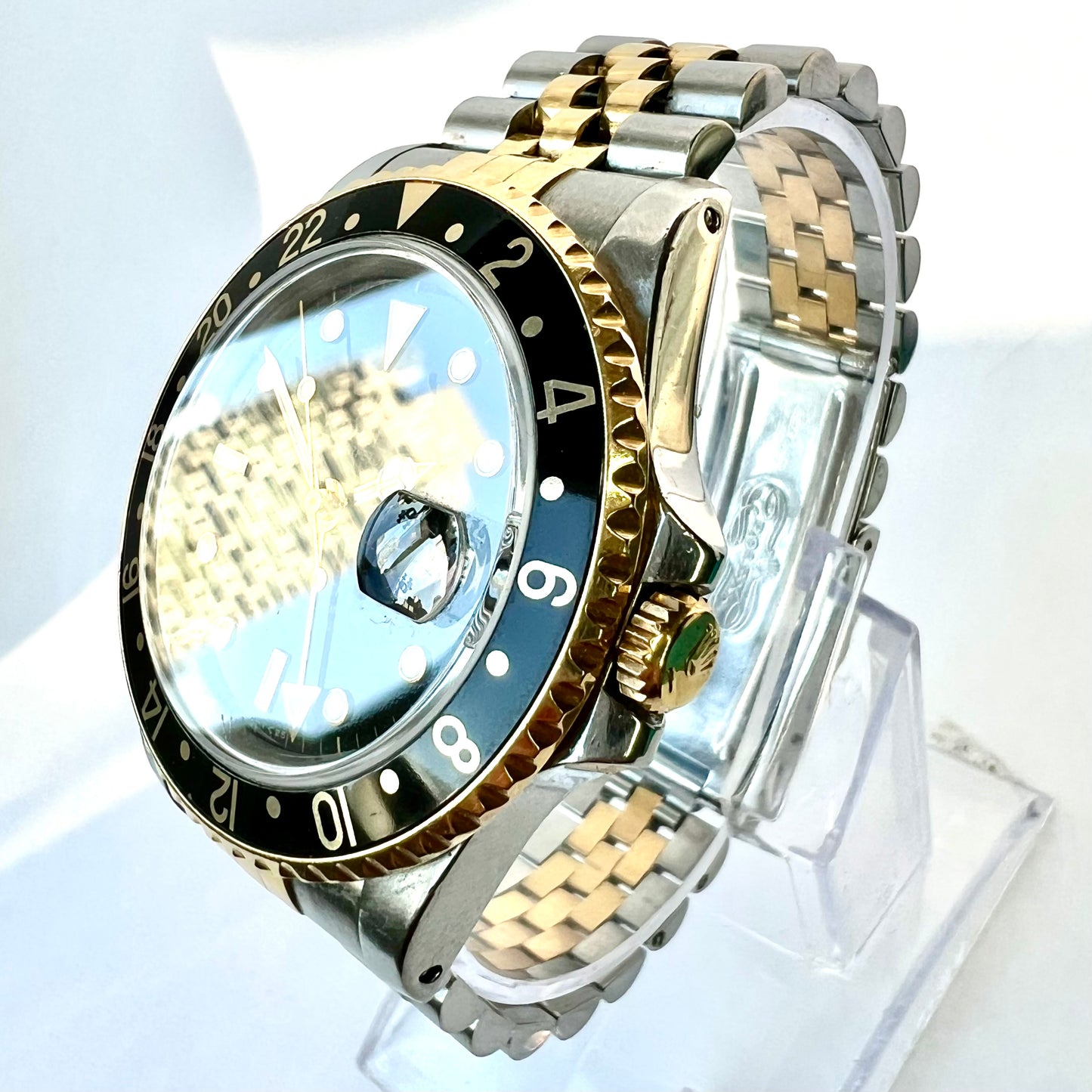 ROLEX DATE GMT-MASTER II Automatic 40mm 2 Tone Watch Jubilee Bracelet
