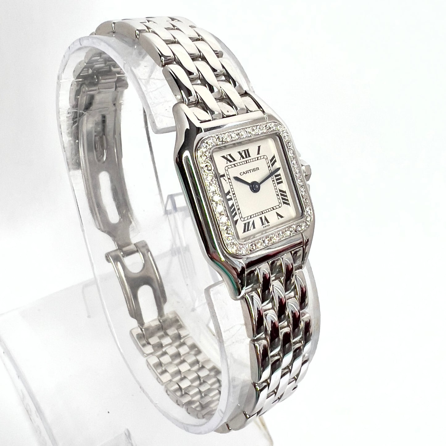 CARTIER PANTHERE Quartz 23mm Steel 0.37TCW DIAMOND Watch