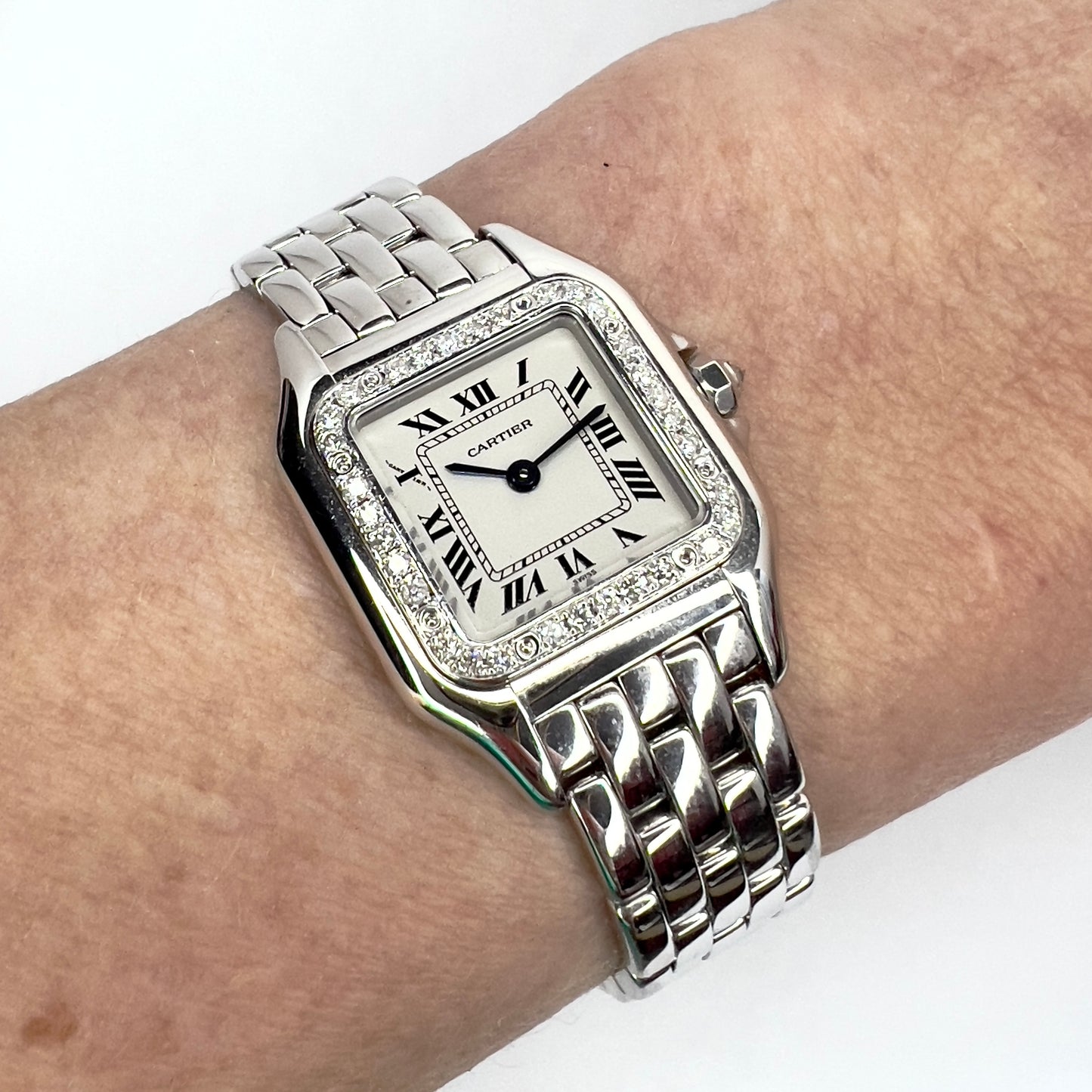 CARTIER PANTHERE Quartz 23mm Steel 0.37TCW DIAMOND Watch