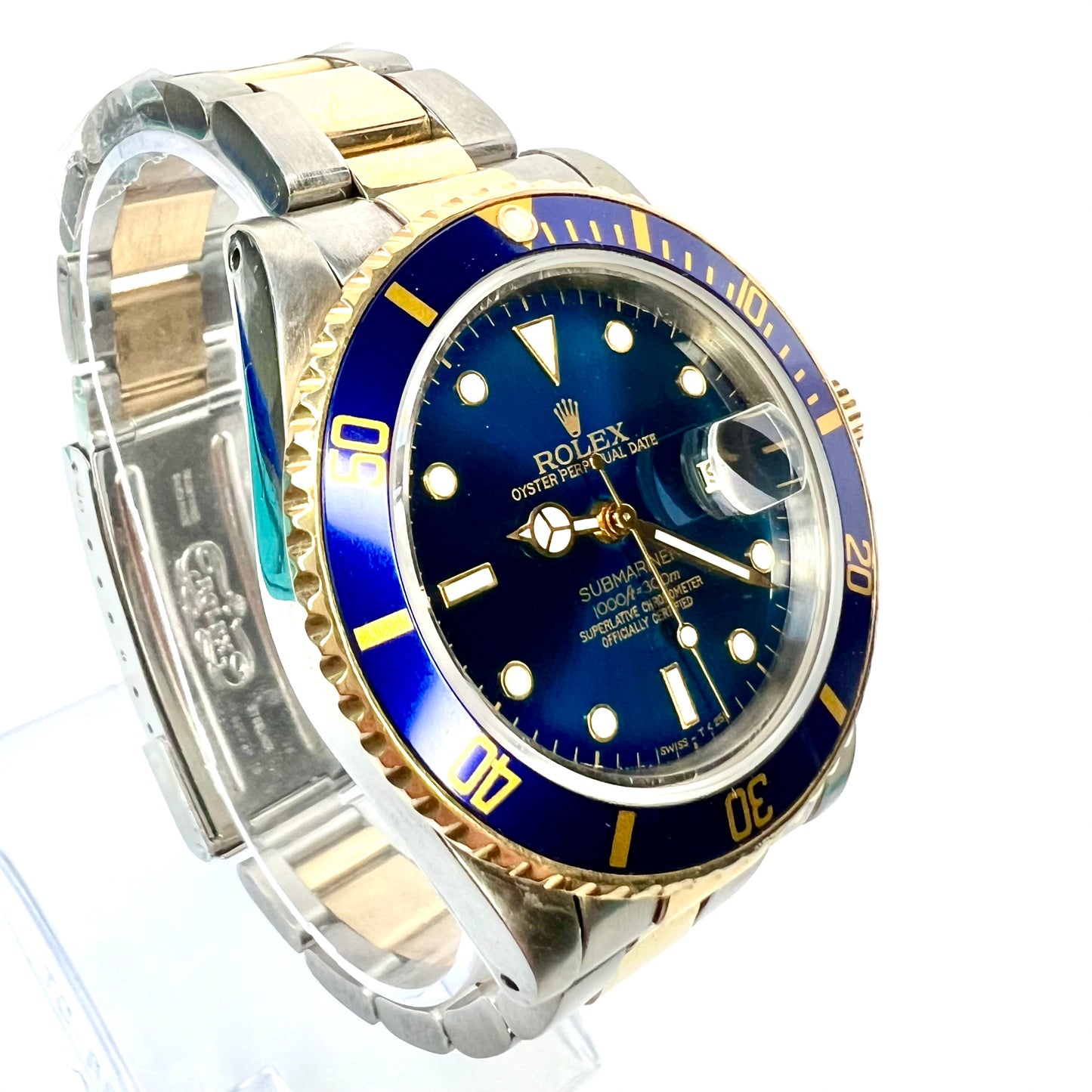 ROLEX DATE SUBMARINER Automatic 40mm 2 Tone Watch Oyster Bracelet