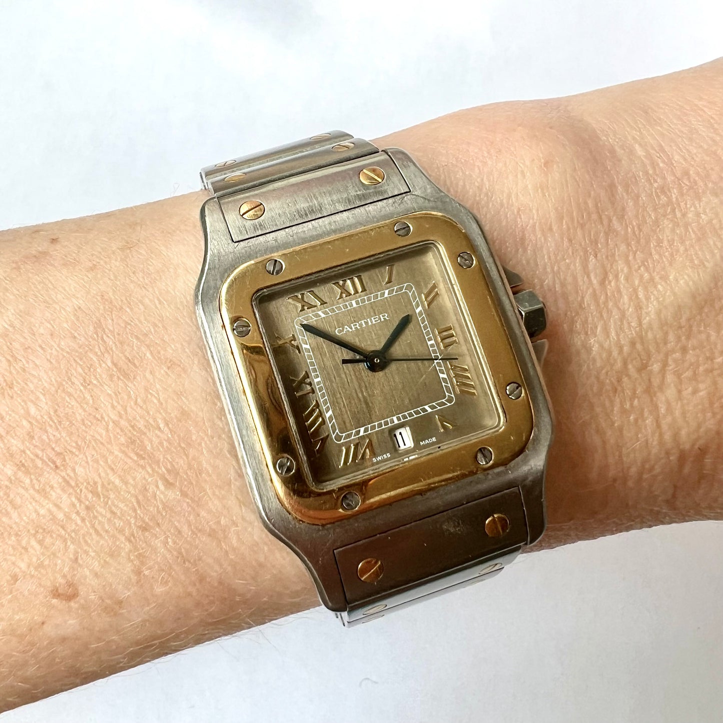 CARTIER SANTOS GALBEE Quartz 29mm 2 Tone Watch