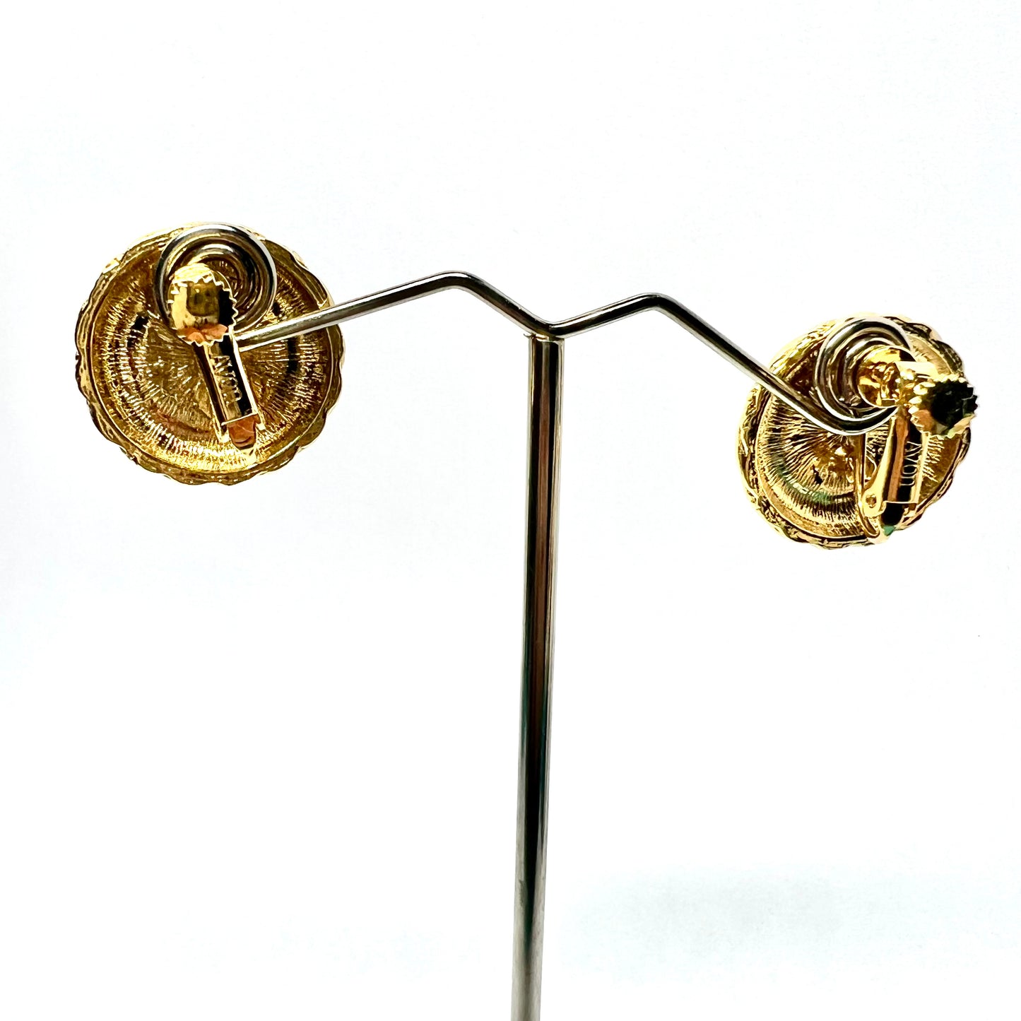 AVON Gold Tone Pearl Twist Earrings