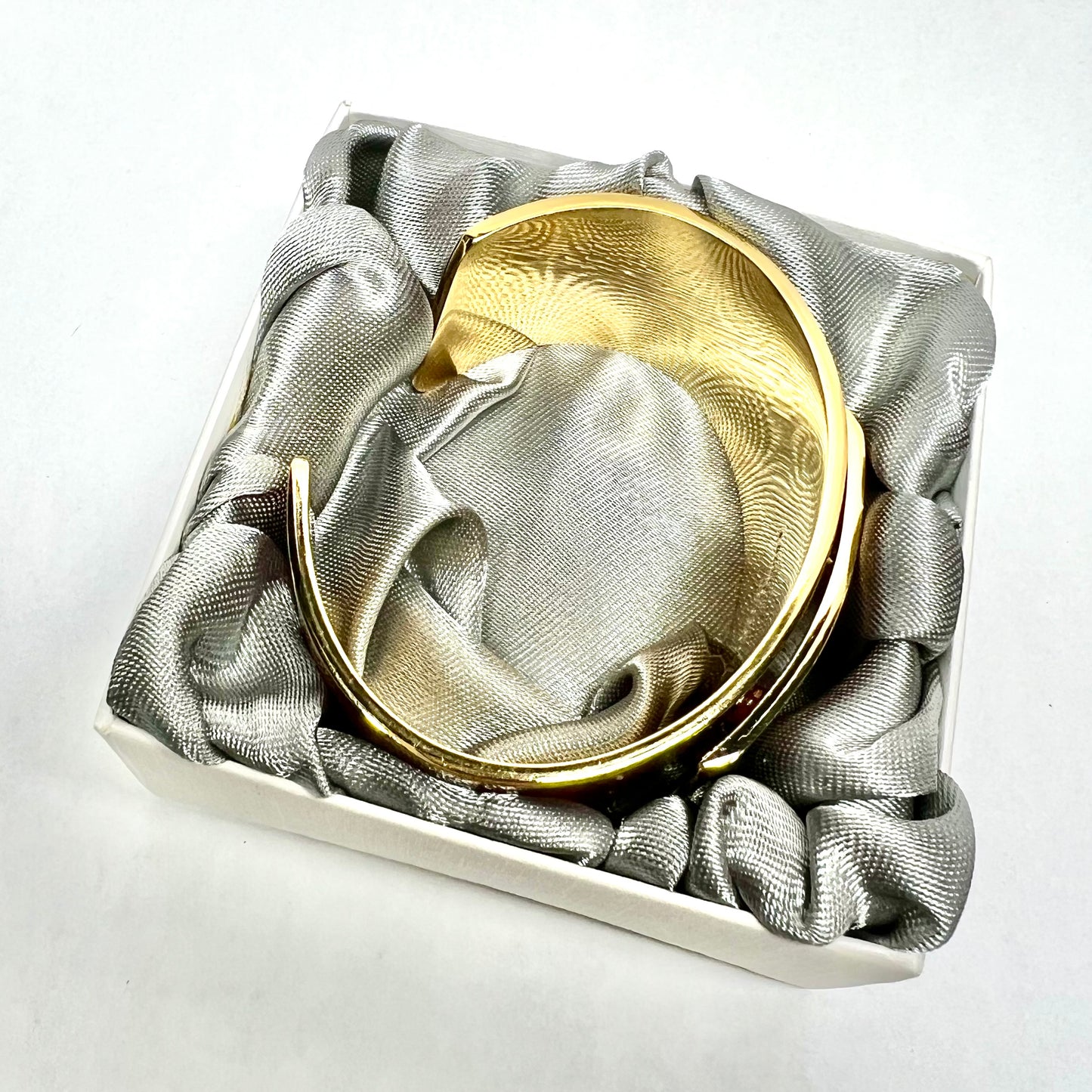 Charles & Keith Brass Gold Tone and Orange Enamel Cuff Statement Bracelet