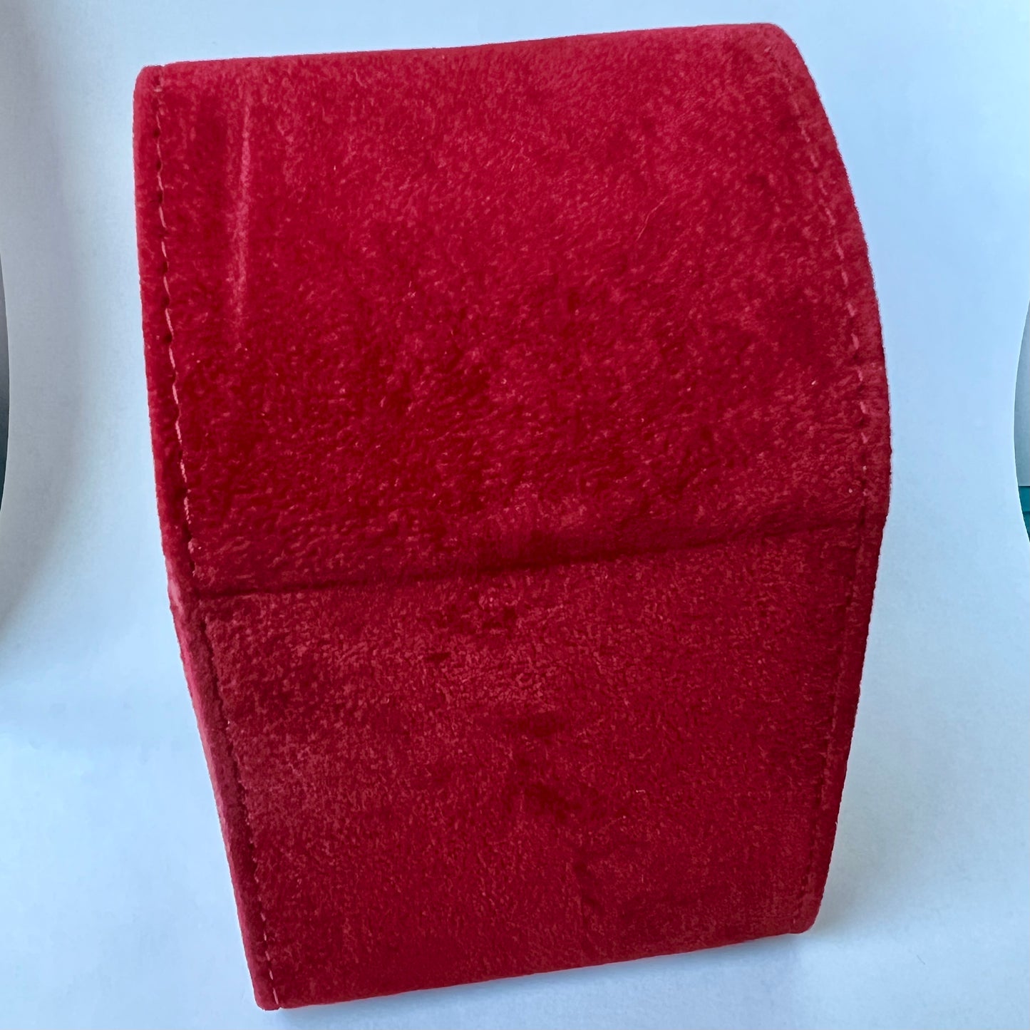 CARTIER Red Faux Suede Travel Pouch/Case with Pillow