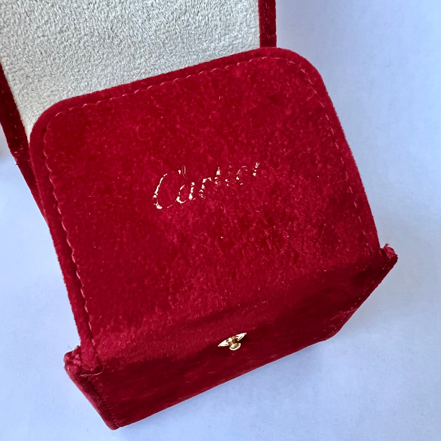 CARTIER Red Faux Suede Travel Pouch/Case with Pillow
