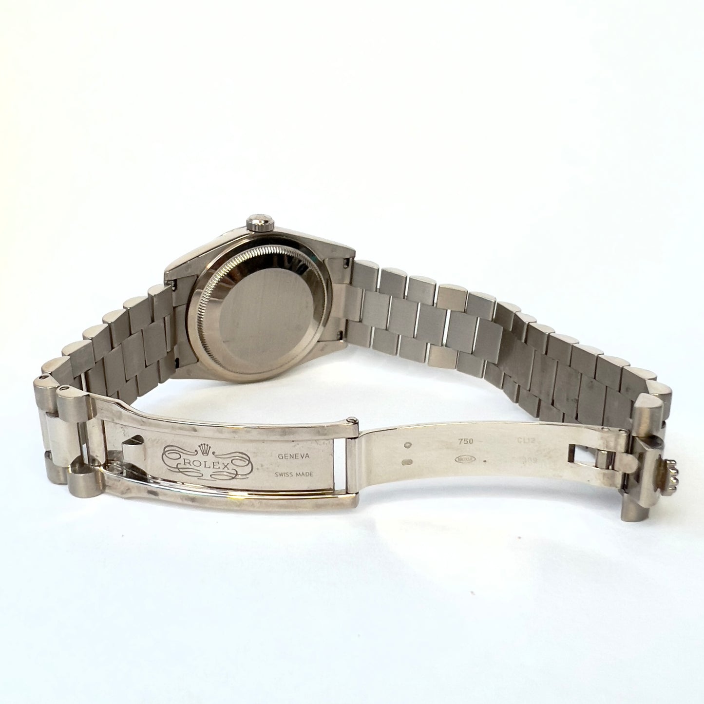 ROLEX OYSTER PERPETUAL DAY-DATE Automatic 36mm 18K WG Factory Diamond Dial Watch