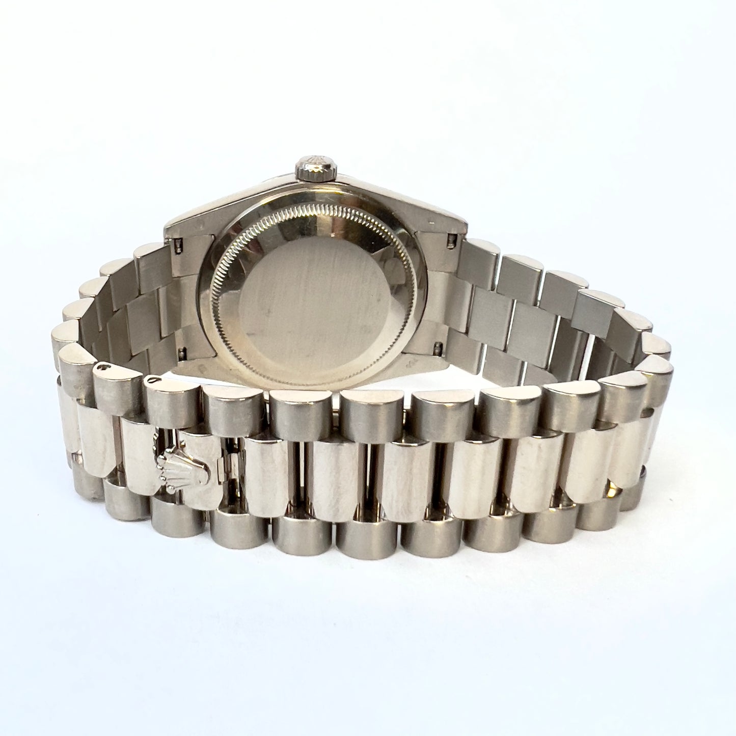 ROLEX OYSTER PERPETUAL DAY-DATE Automatic 36mm 18K WG Factory Diamond Dial Watch