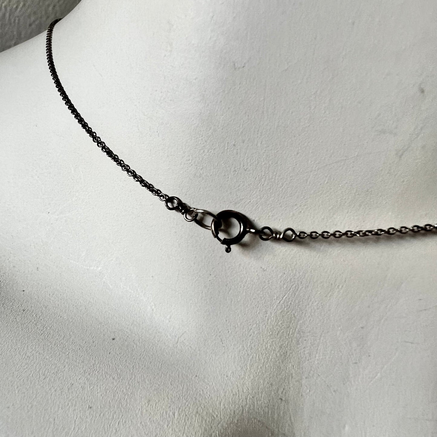 925 Sterling Silver Stamped Hamsa Pendant Necklace