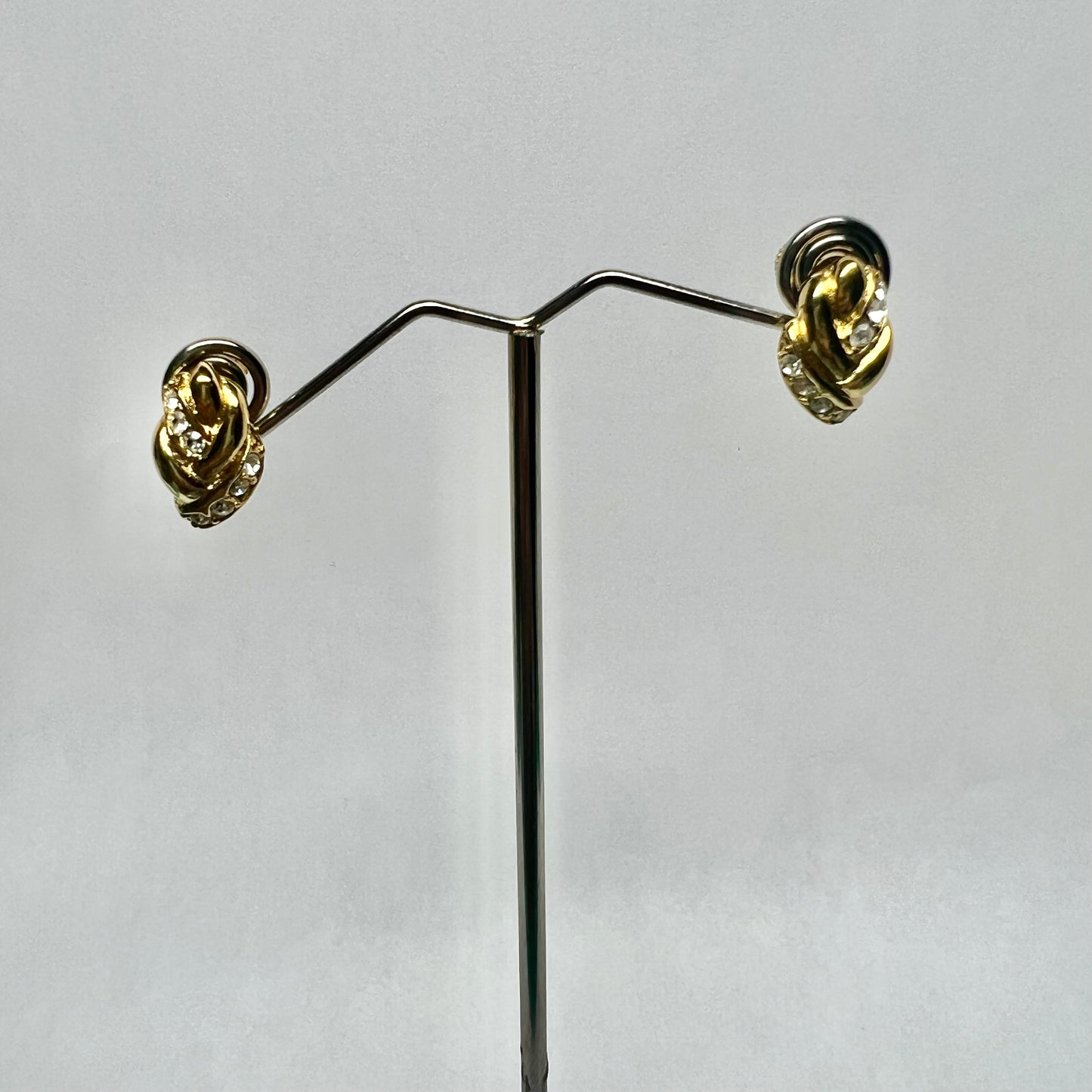 AVON Gold Tone earrings with crystal accents