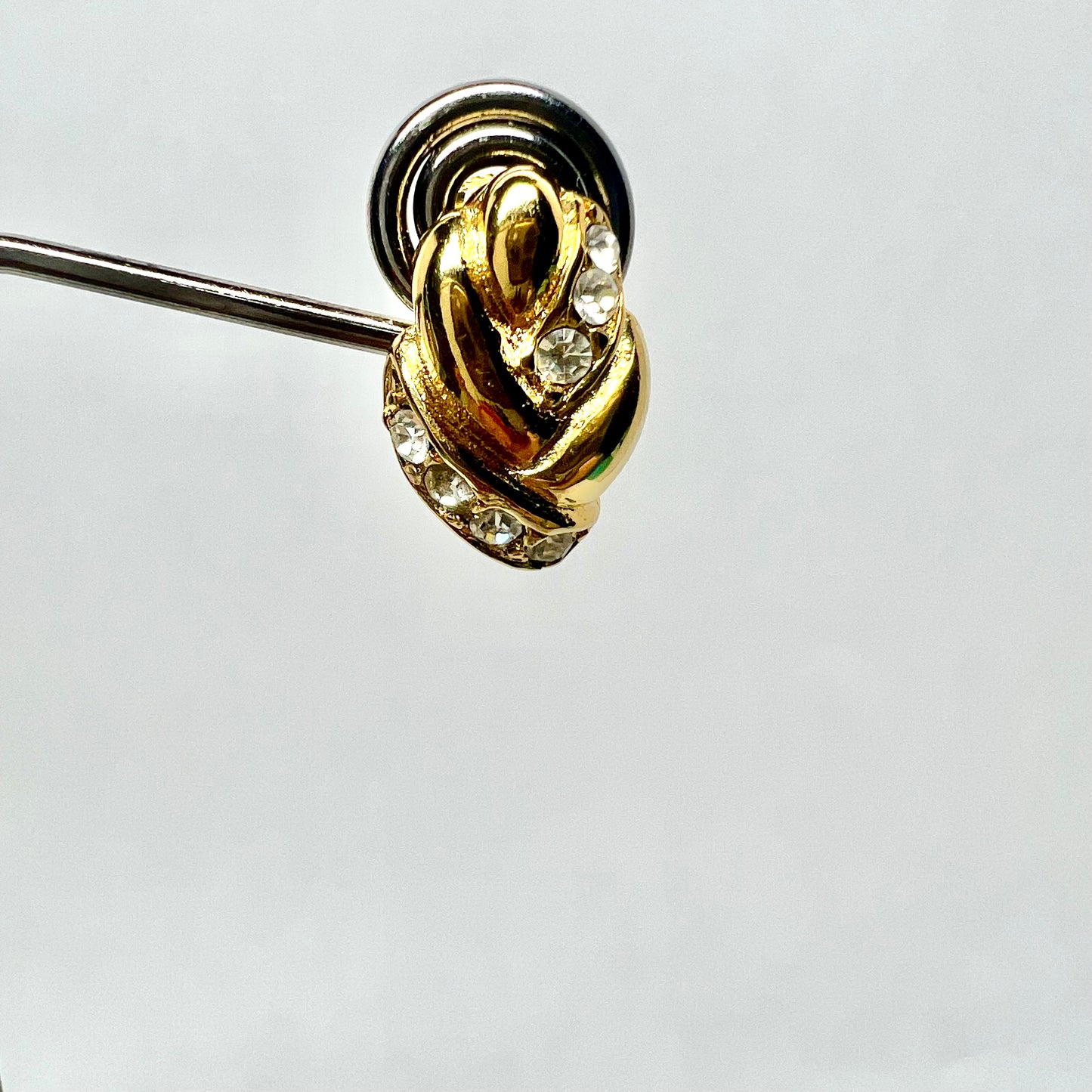 AVON Gold Tone earrings with crystal accents