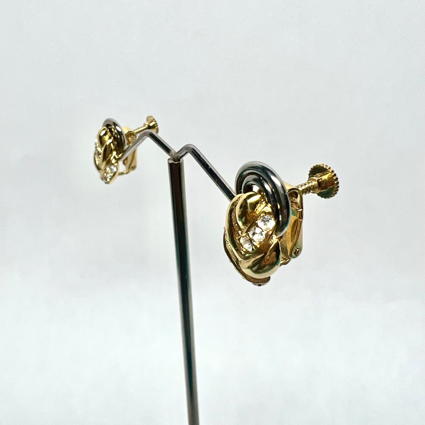 AVON Gold Tone earrings with crystal accents