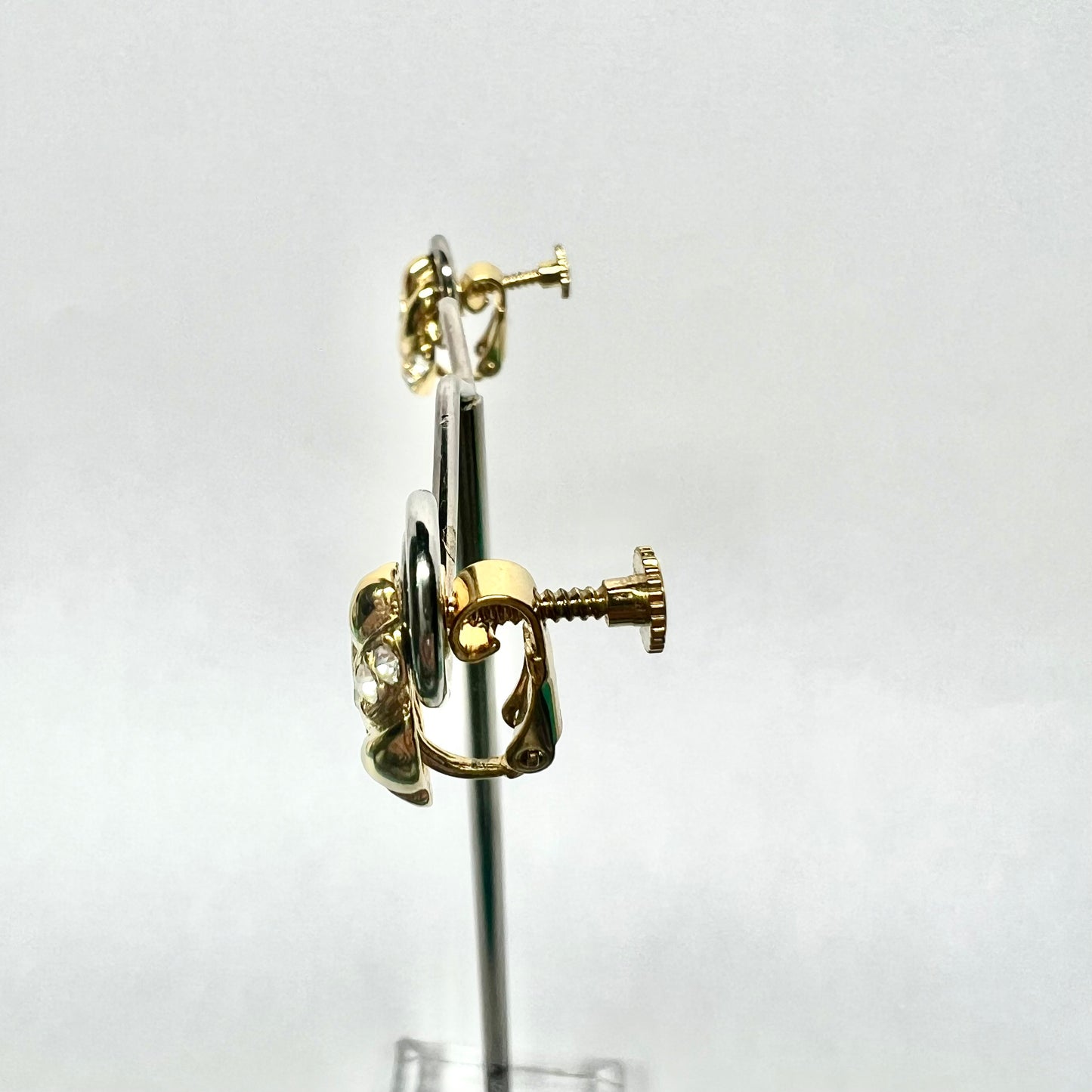AVON Gold Tone earrings with crystal accents