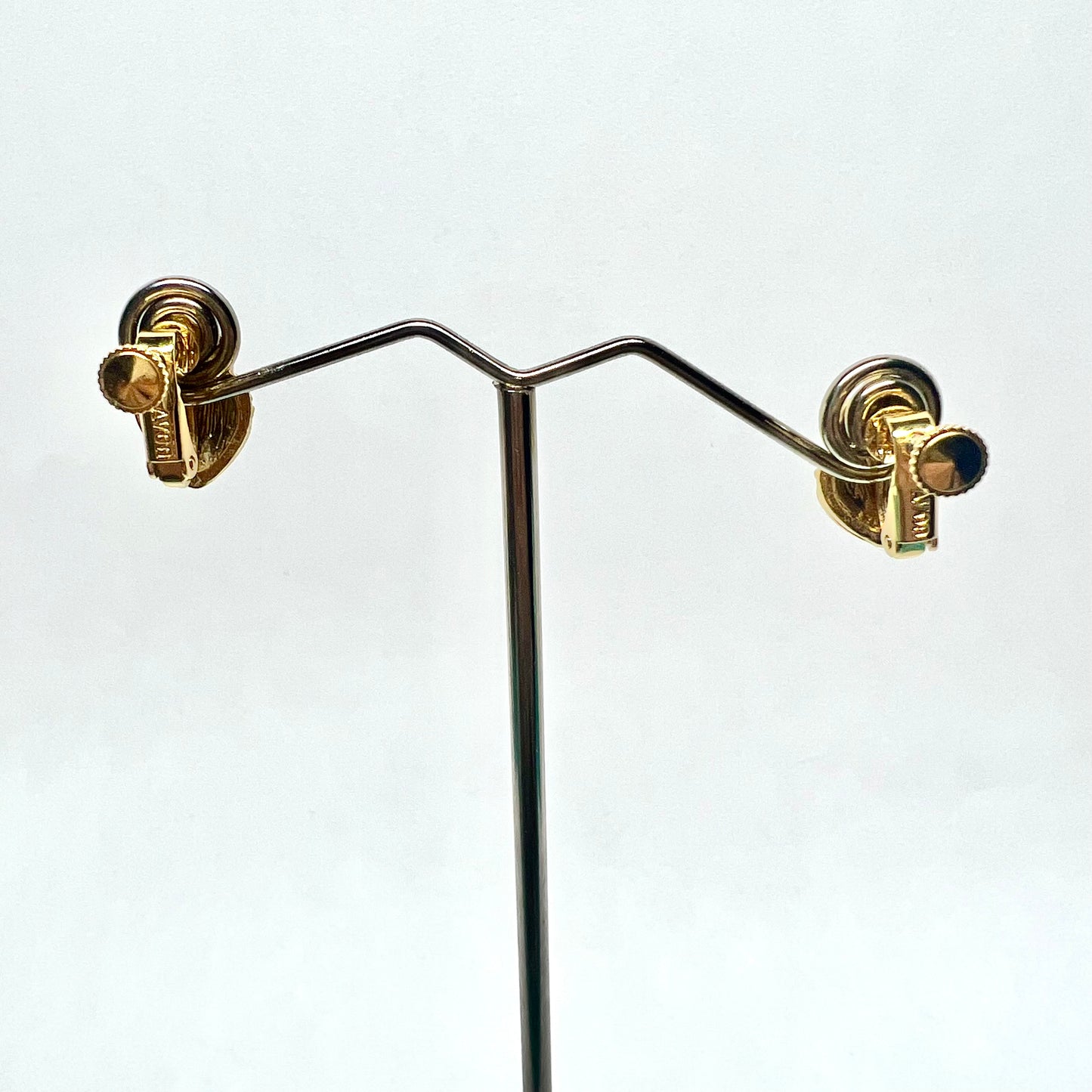 AVON Gold Tone earrings with crystal accents