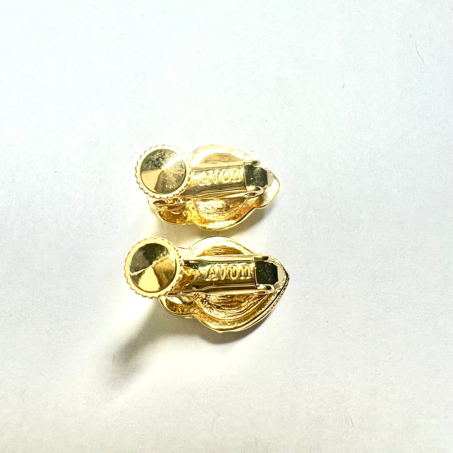 AVON Gold Tone earrings with crystal accents
