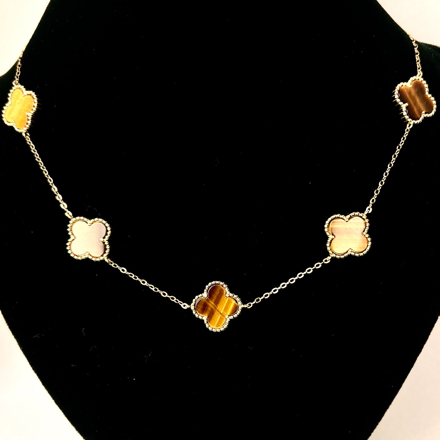 NEW Gold Tone 925 Sterling Silver Necklace Natural Mother of Pearl Size 22 inches