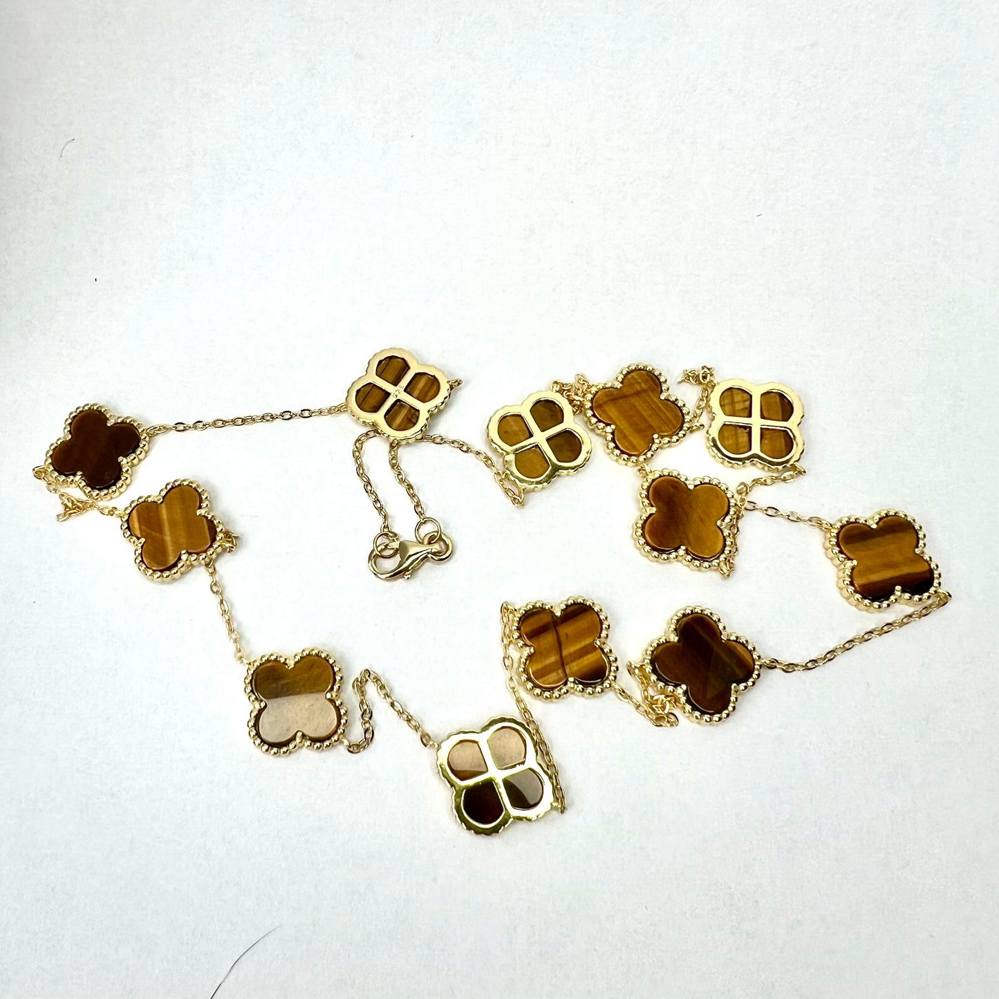 NEW Gold Tone 925 Sterling Silver Necklace Natural Mother of Pearl Size 22 inches