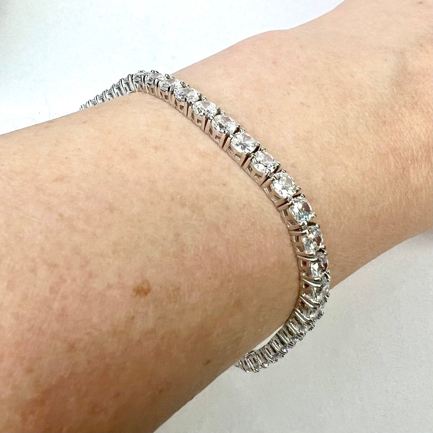 NEW 925 Sterling Silver Bracelet 4mm Cubic Zirconia Size 8 Inches