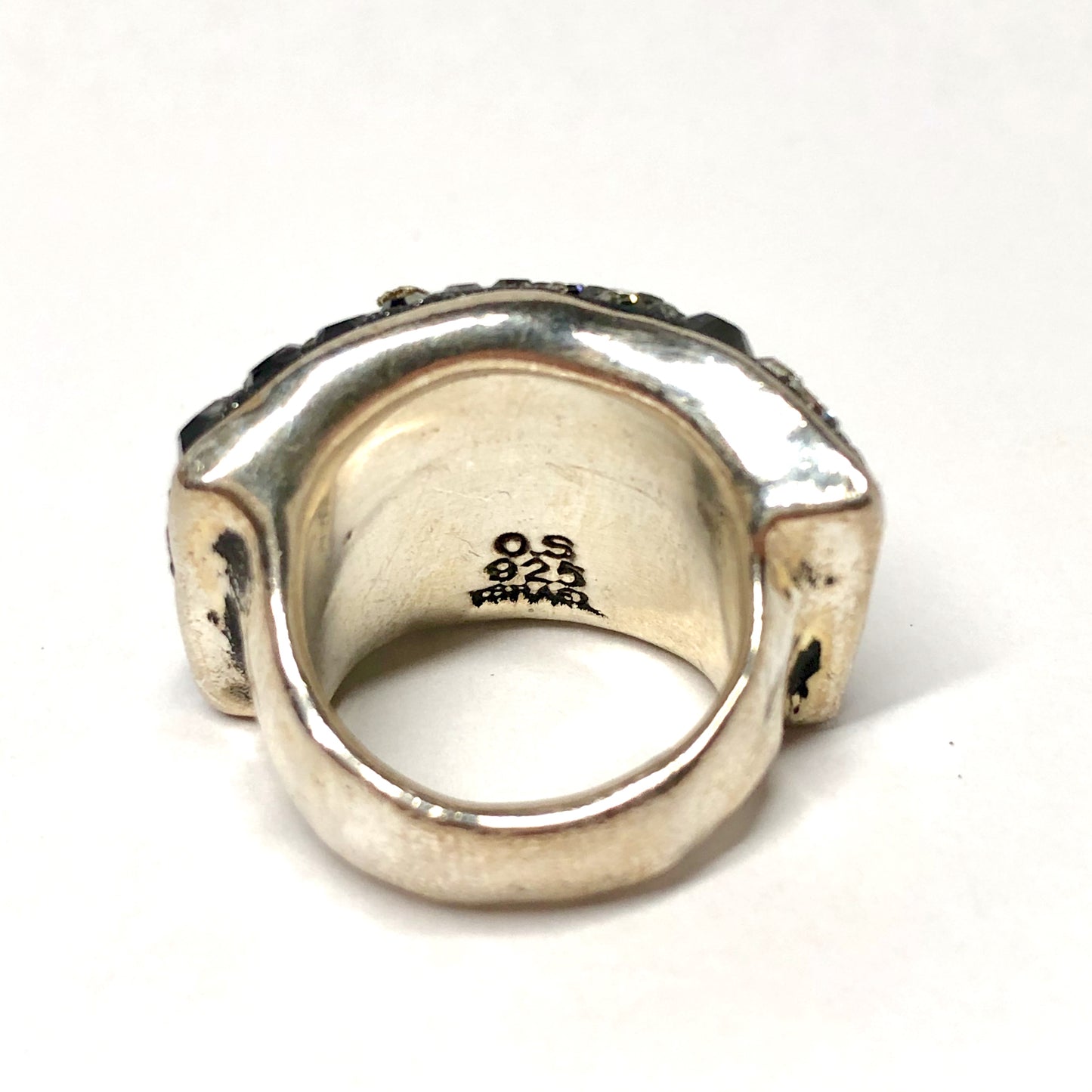Sterling Silver Ring with Crystals Size 7.25