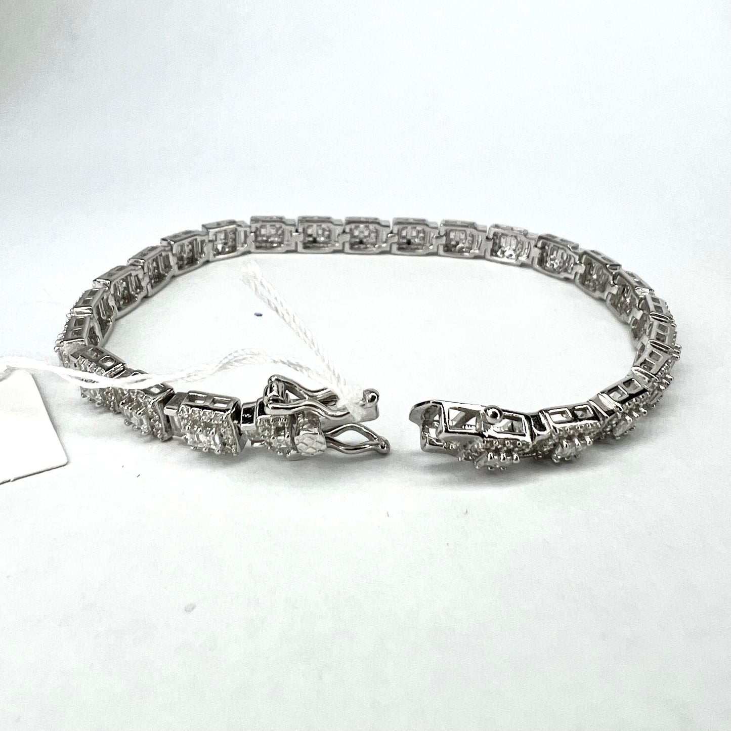 NEW 925 Sterling Silver Bracelet Cubic Zirconia Size 7 Inches