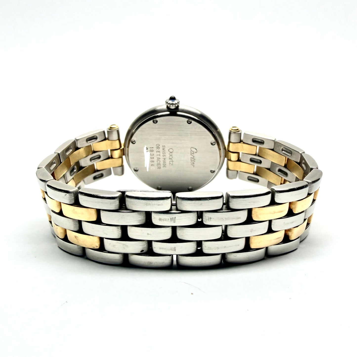 CARTIER PANTHERE VENDOME 30mm Quartz 2 Row Gold Watch White Dial