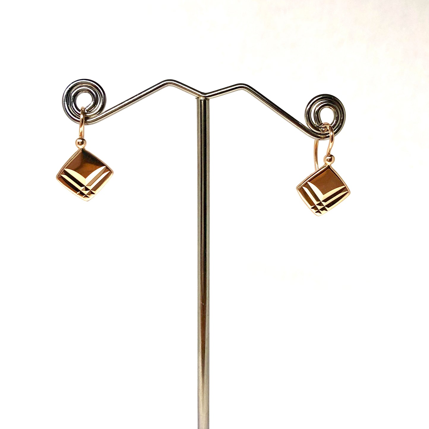 14K Rose Gold Earrings stamped 853 European stamp 10.16x10.16mm 4.97g