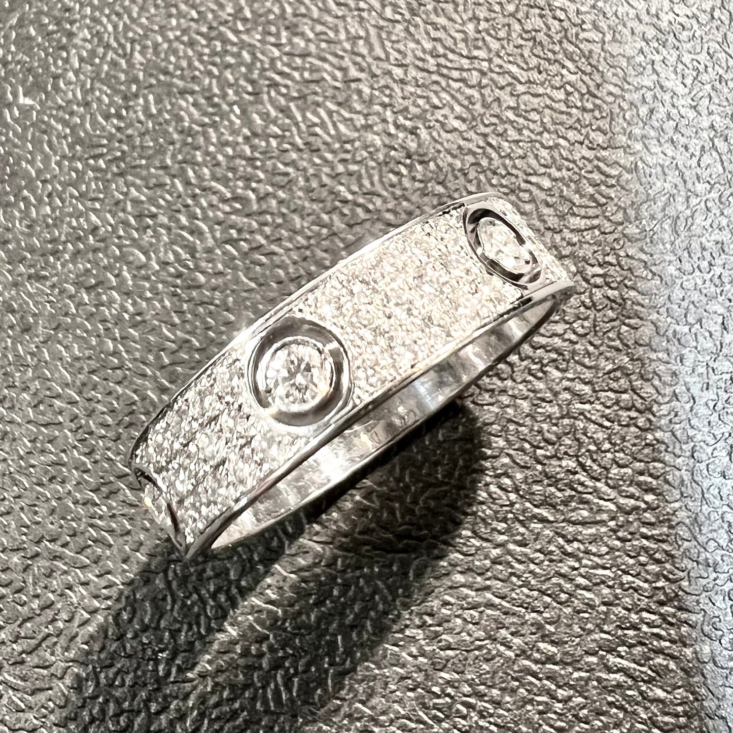 New CARTIER LOVE Ring 5.5mm 18K White Gold VS Pave Diamonds 0.94TCW