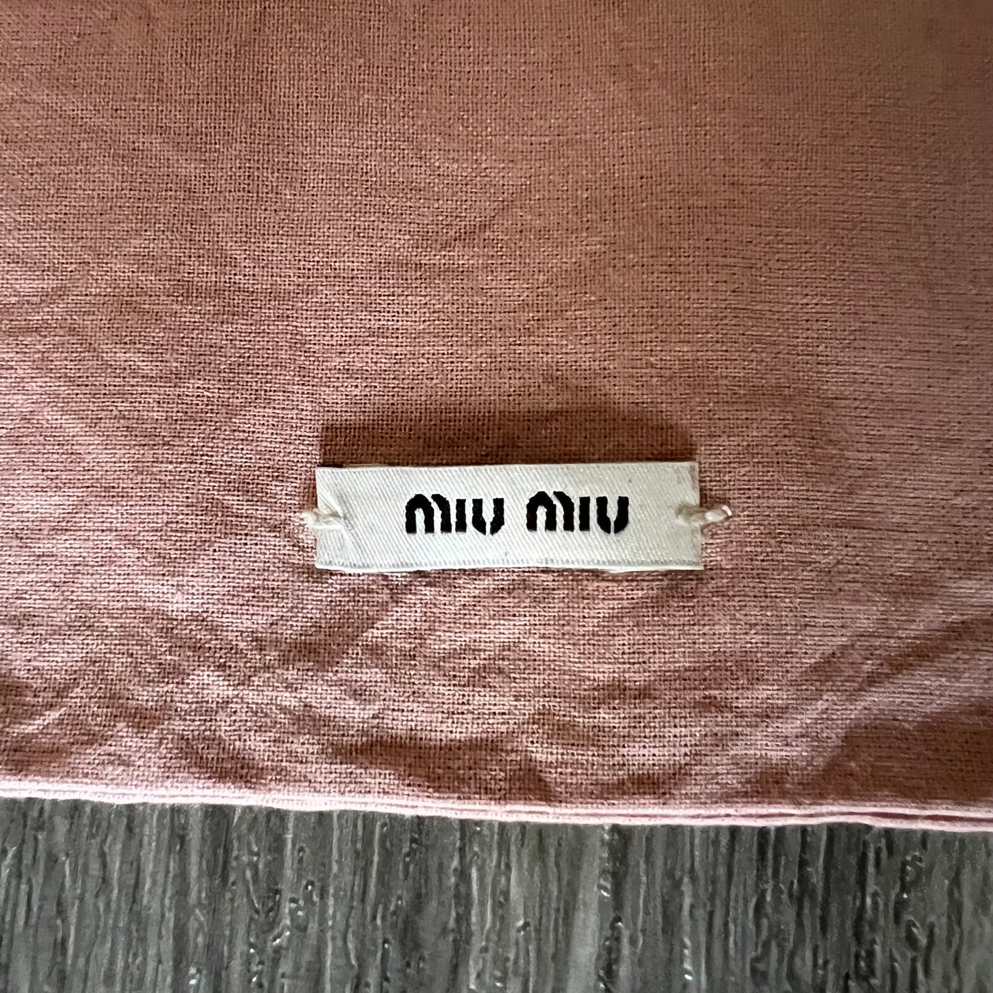 Miu Miu drawstring dust bag in blush pink 11x10.75 inches