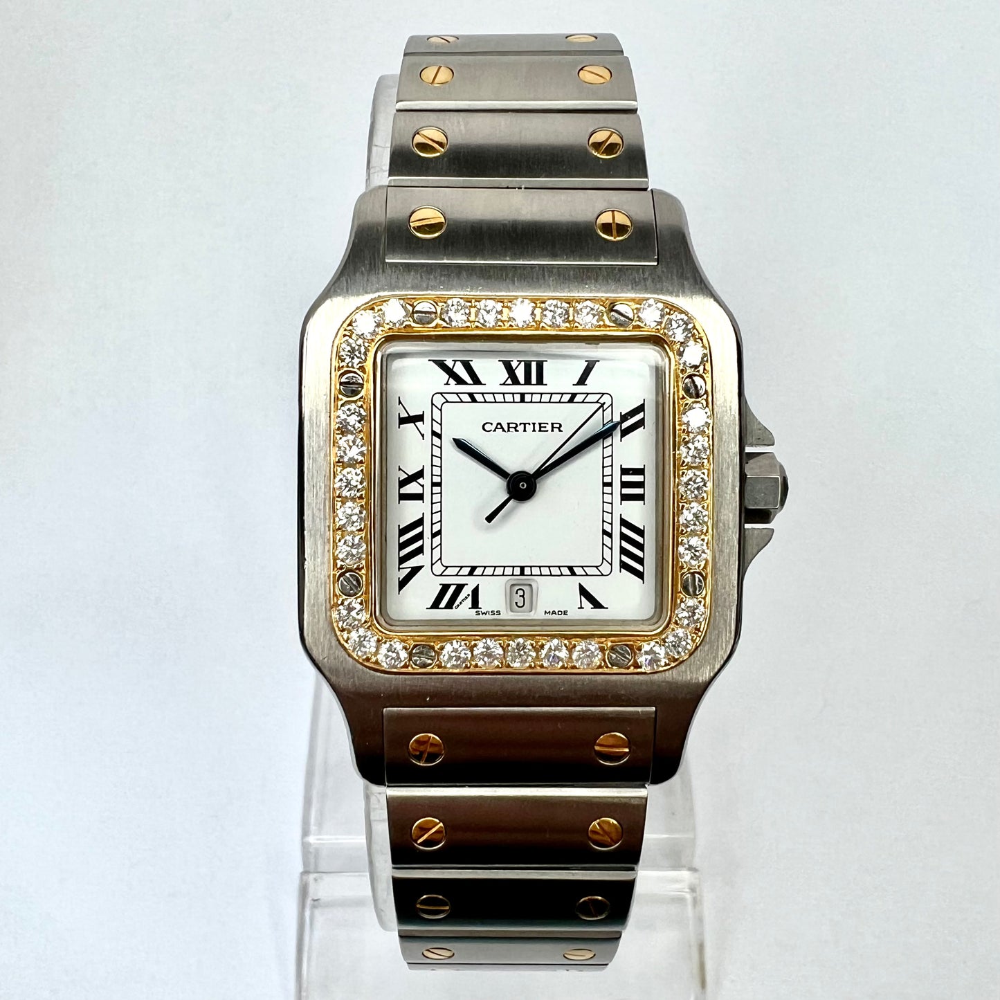 CARTIER SANTOS GALBEE 29mm Quartz 2 Tone 0.85TCW DIAMOND Watch
 NEW Model