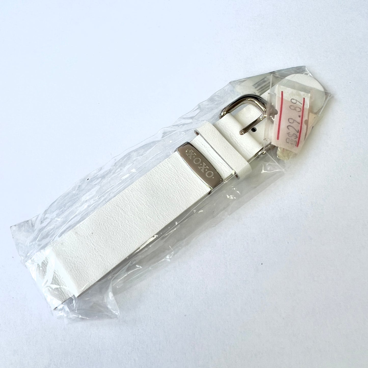 XOXO 16/16mm White Leather Strap Band with Silver Tone Buckle