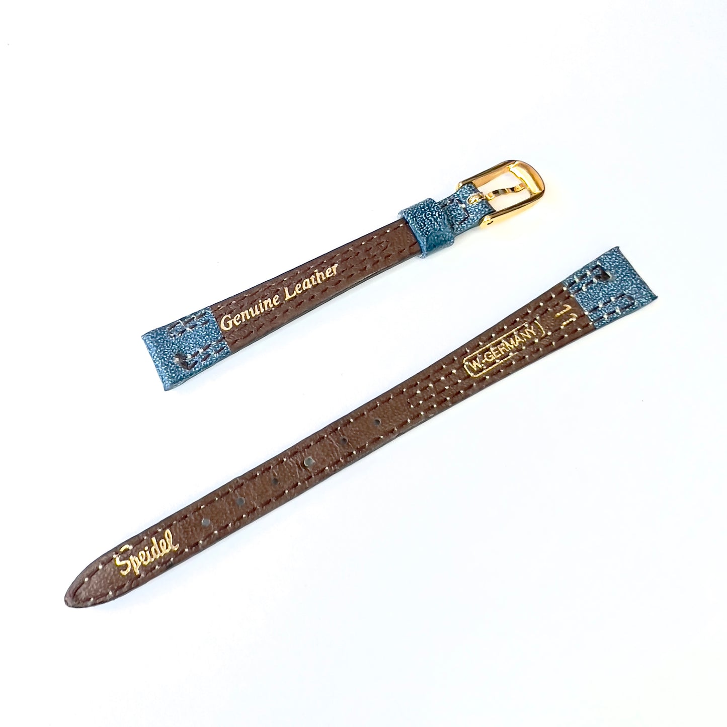 SPEIDEL 11/8mm Blue Leather Strap Band with Gold Tone Buckle