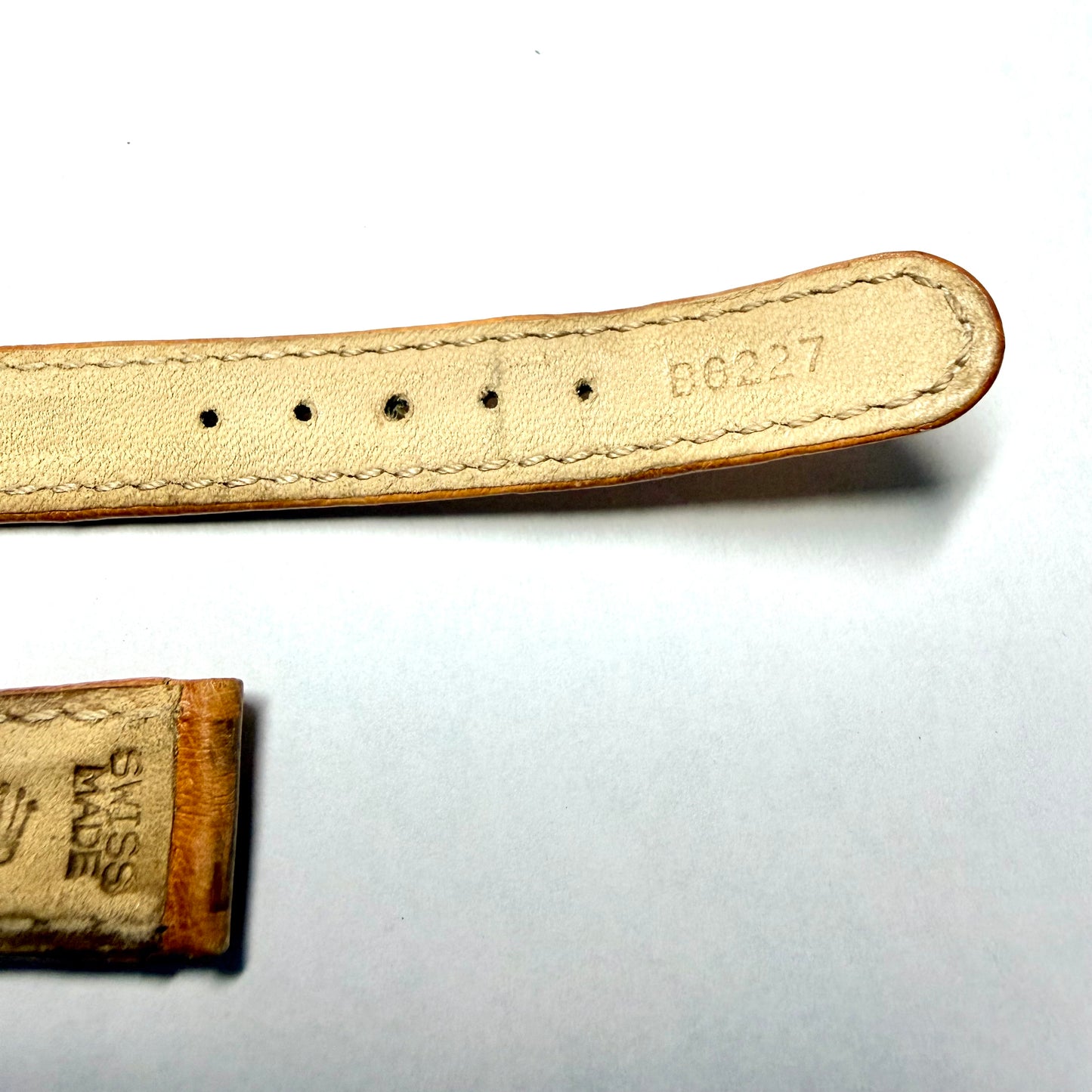 ROLEX 14/12mm ROLEX Tan Genuine Ostrich Band Strap