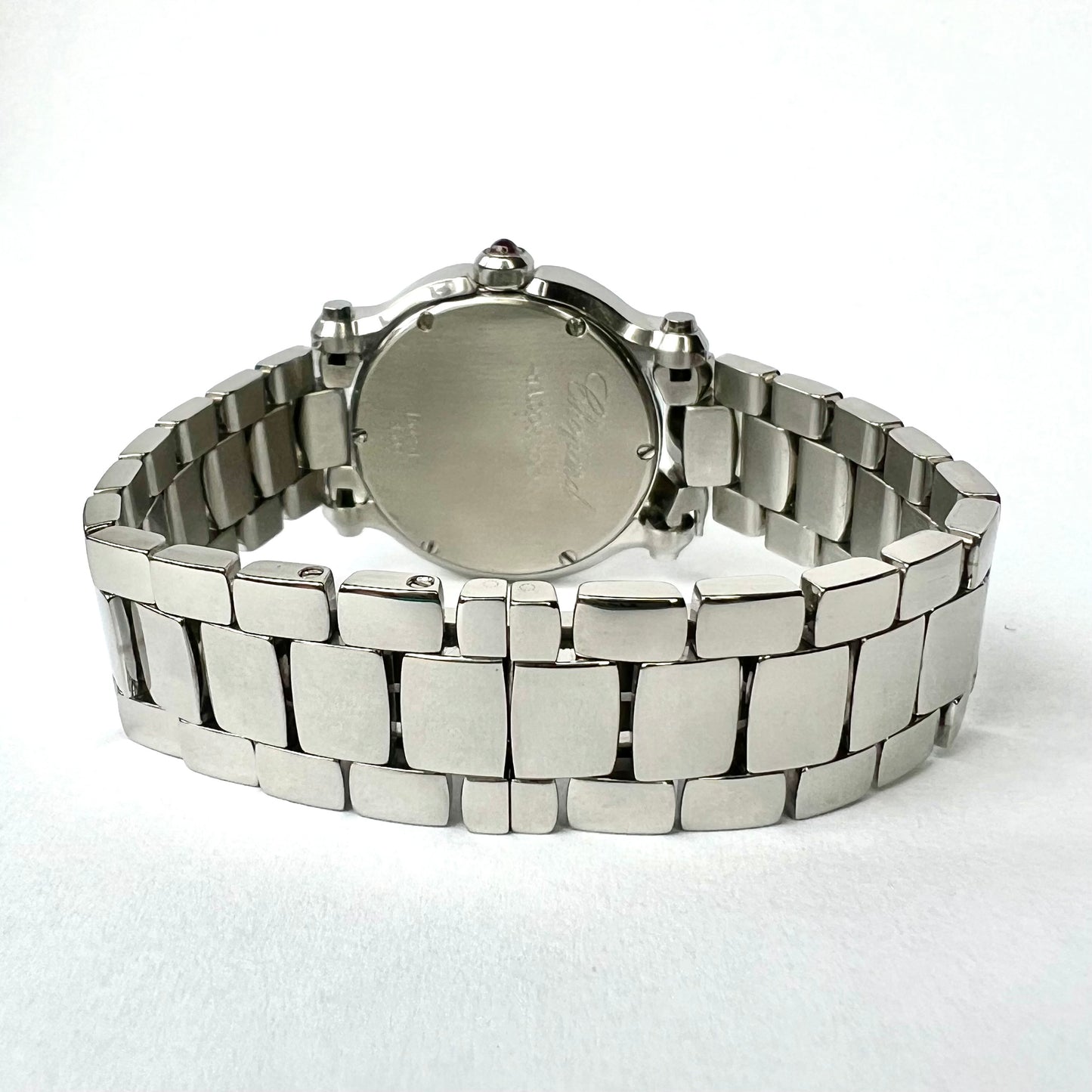 CHOPARD HAPPY SPORT Quartz 30mm Steel Floating Pink Sapphires Watch