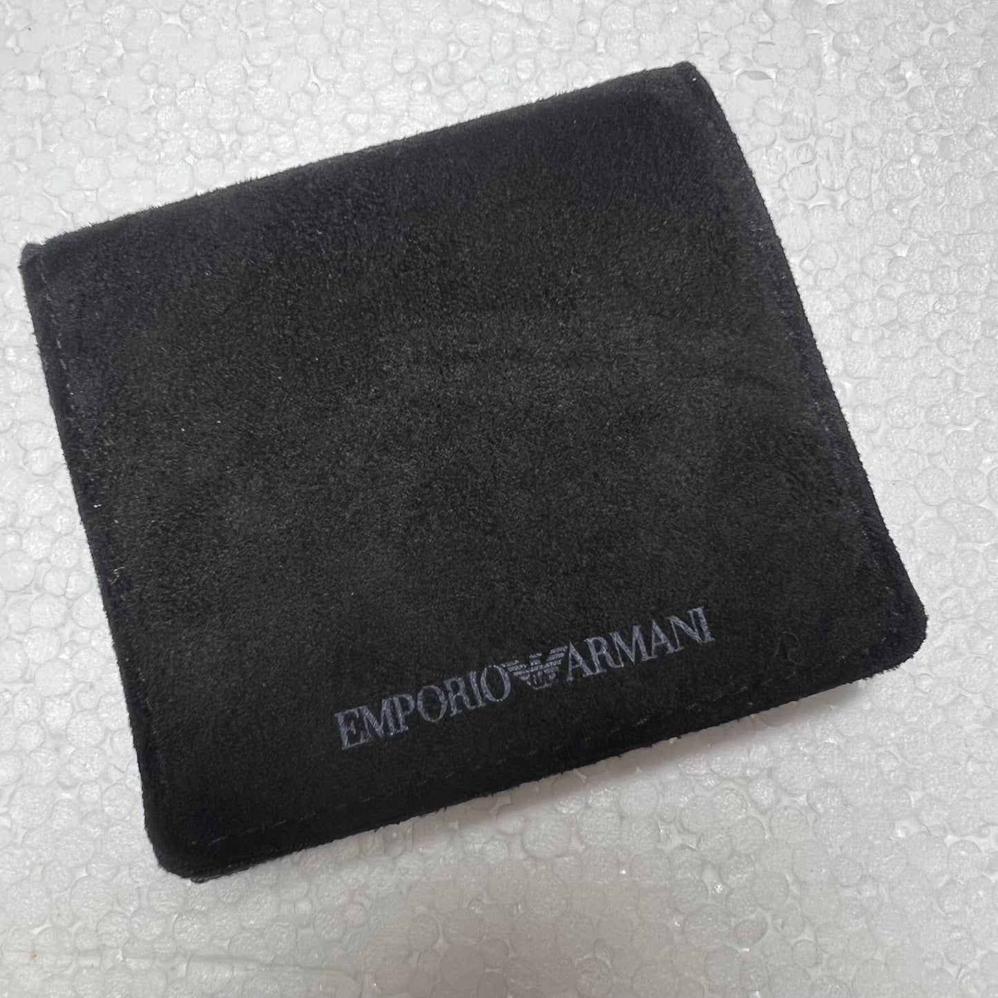 EMPORIO ARMANI Gray Box with Black Velvet Pouch 3.5x3.5x1.5 inches