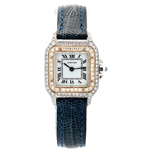 CARTIER PANTHERE 23mm Quartz 2 Tone 0.87TCW DIAMOND Watch