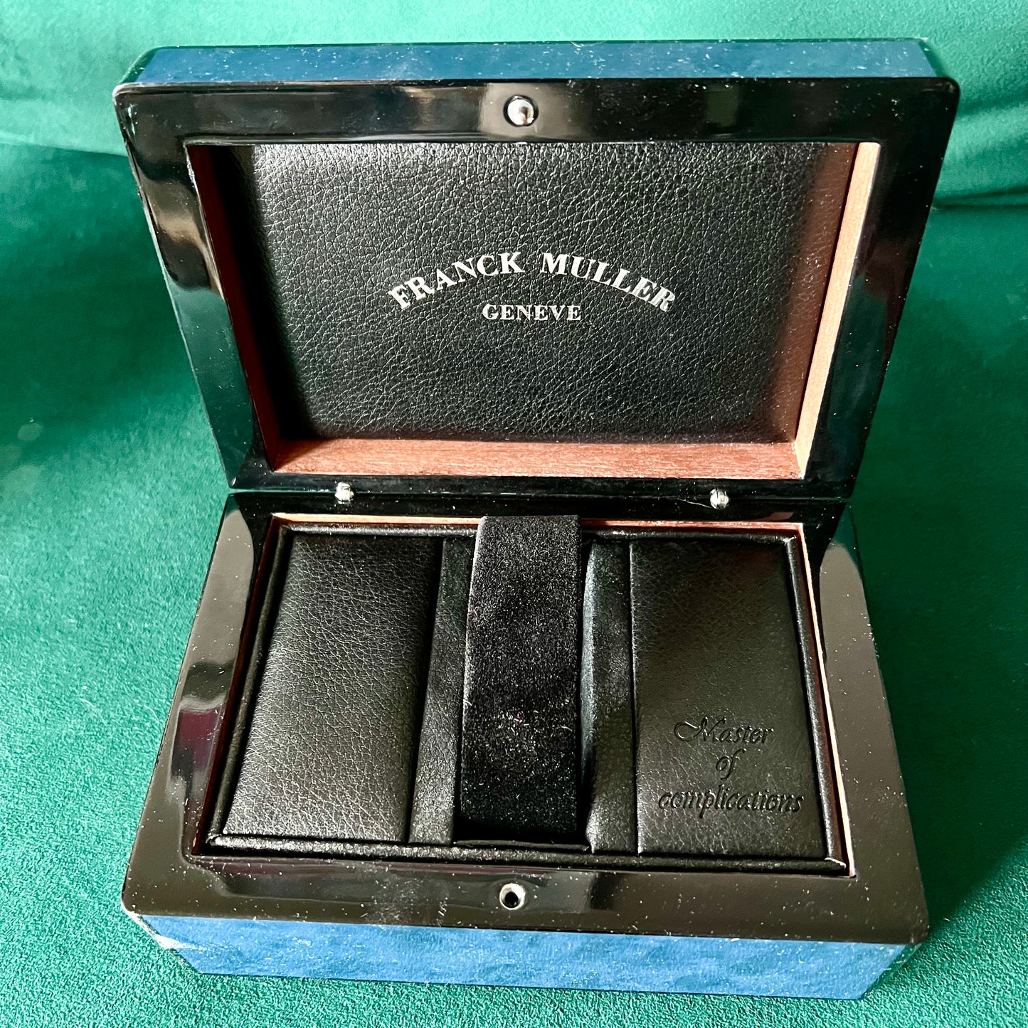 FRANCK MULLER Luminous Blue Wooden Box + Outer Box 7x5.3.5 inches