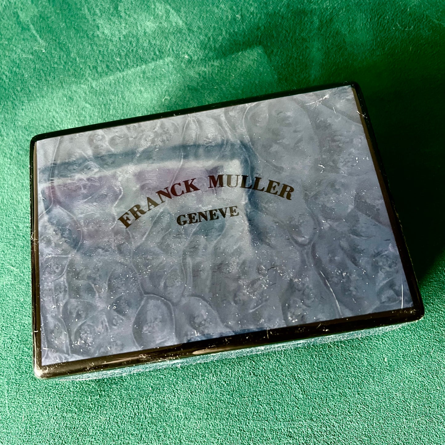 FRANCK MULLER Luminous Blue Wooden Box + Outer Box 7x5.3.5 inches