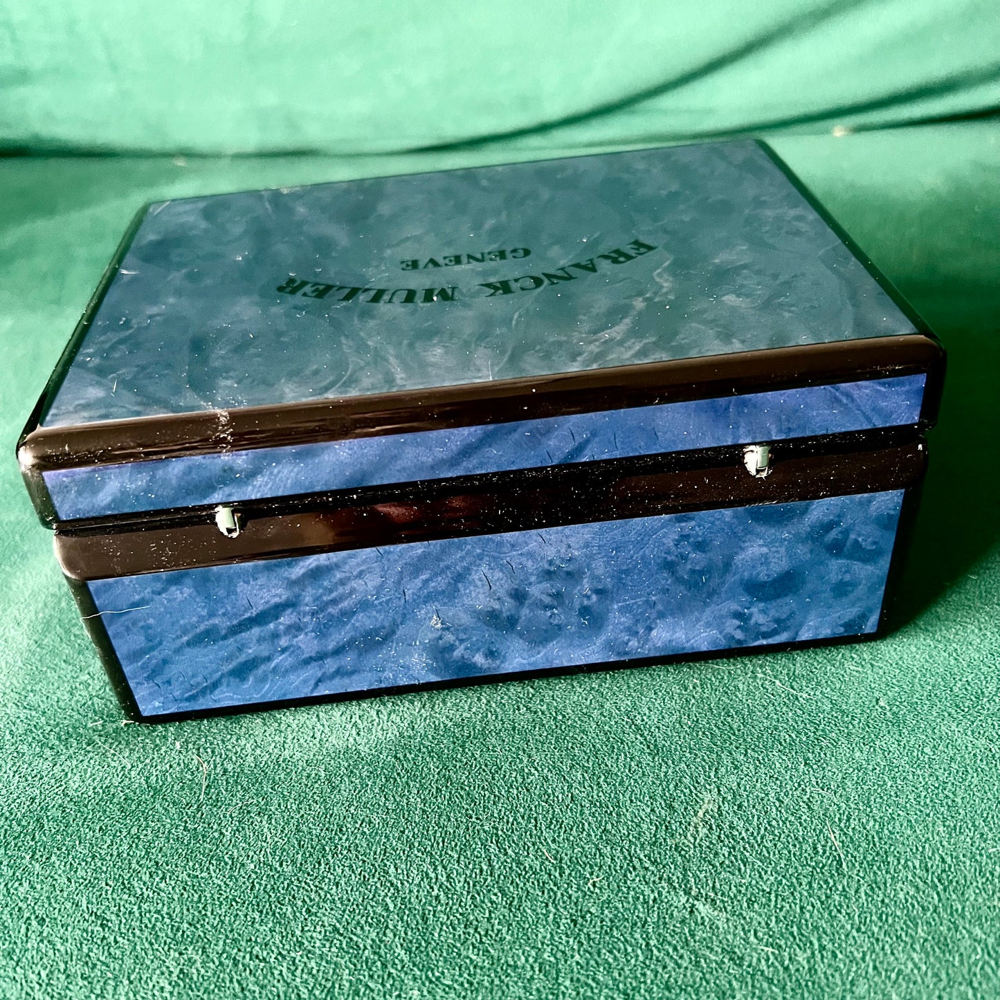 FRANCK MULLER Luminous Blue Wooden Box + Outer Box 7x5.3.5 inches