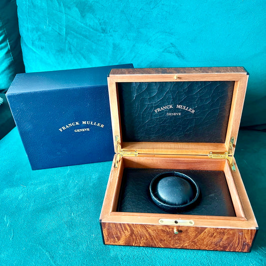 FRANCK MULLER Luminous Brown Wooden Box + Outer Box 9.25x7x3.90 inches