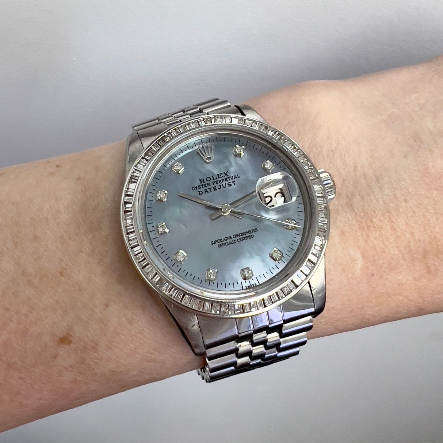 ROLEX DATEJUST Automatic 36mm Steel Diamond Watch