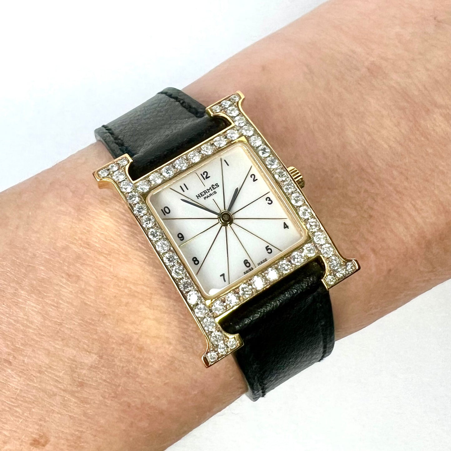 HERMÈS HEURE H 25mm Two Tone 0.92TCW DIAMONDS Watch