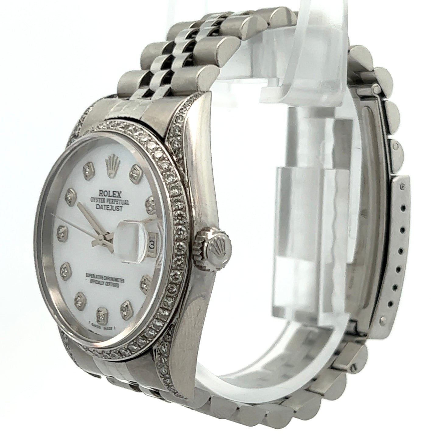 ROLEX DATEJUST Automatic 34mm Steel Diamond Watch