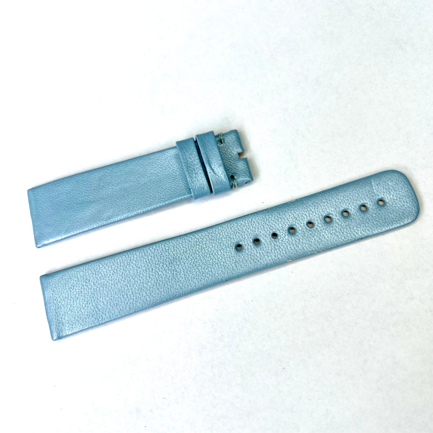 NEW Old Stock Authentic CHANEL 18/16mm Baby Blue Leather Strap/Band