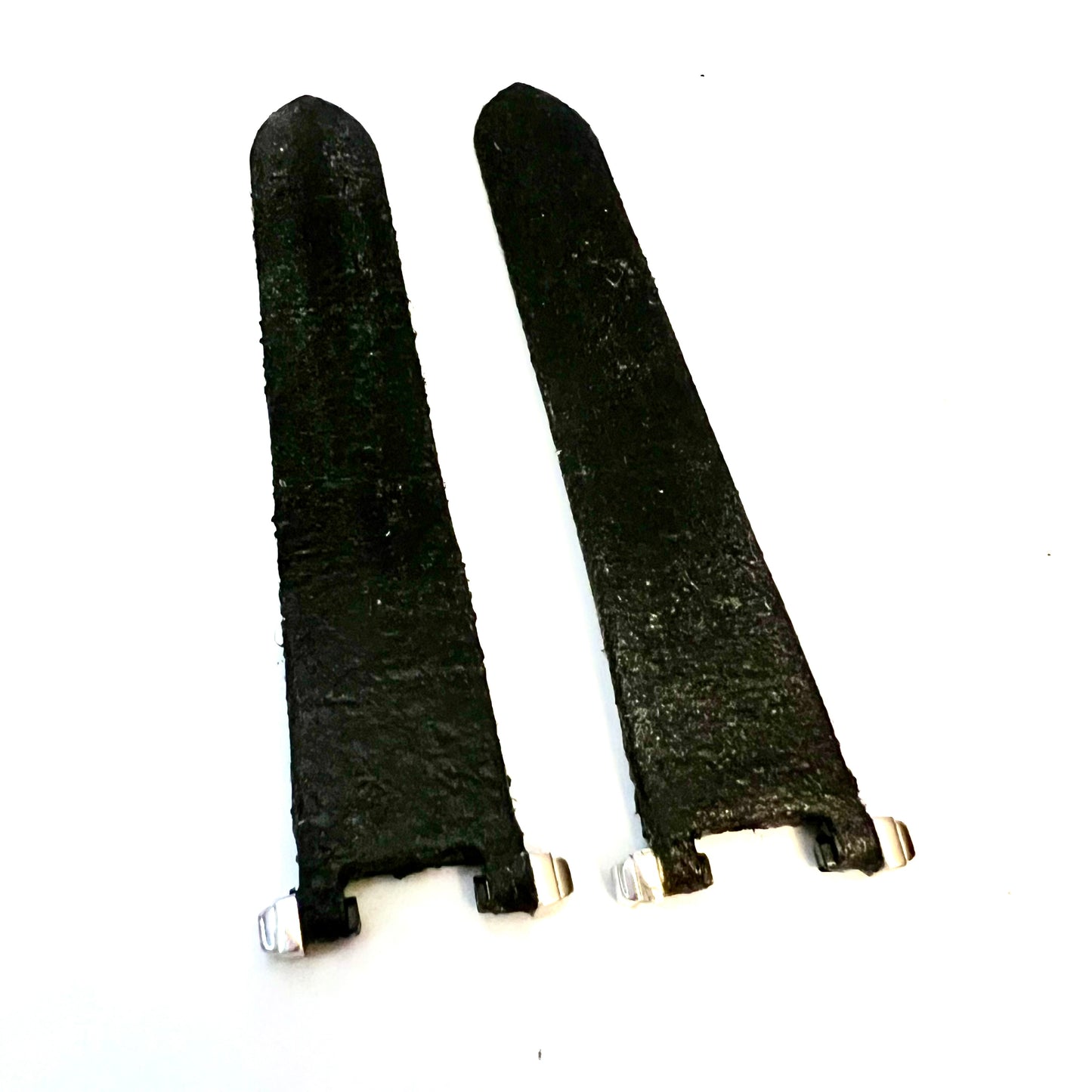 CARTIER PASHA 17/16mm Black Leather Band Strap with 18K White Gold Lugs Pieces