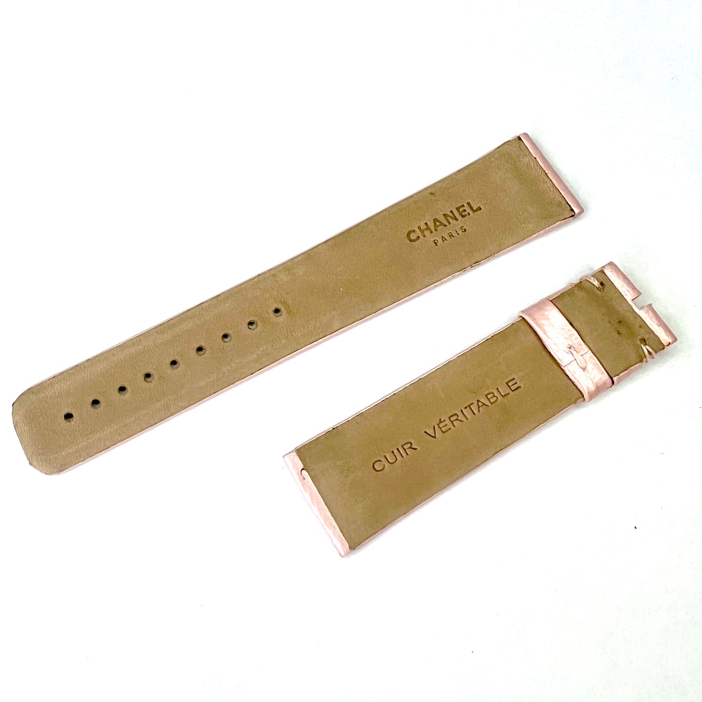 NEW CHANEL 18/16mm Light Pink Leather Strap/Band