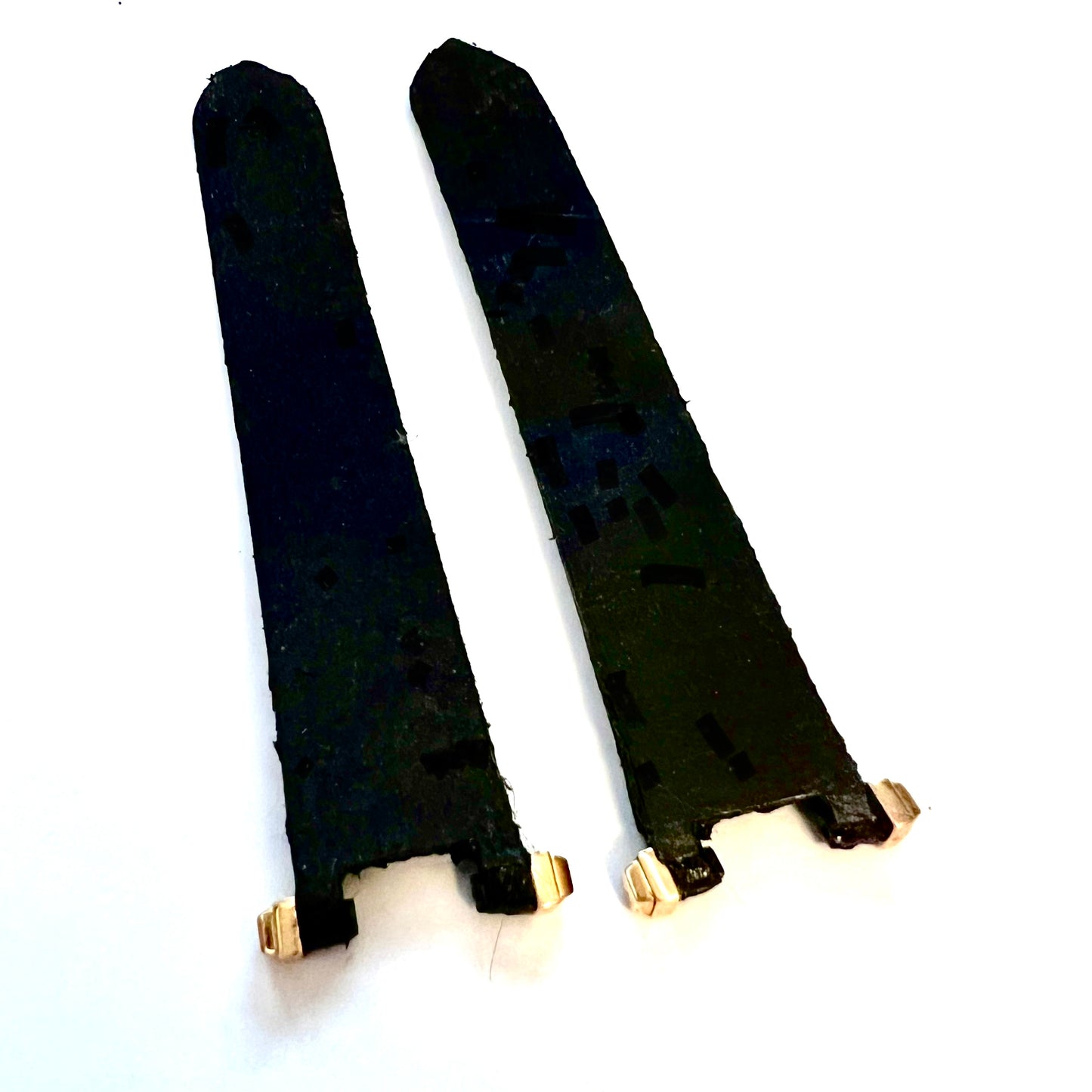 CARTIER PASHA 17/16mm Black Leather Band Strap with 18K Yellow Gold Lugs Pieces